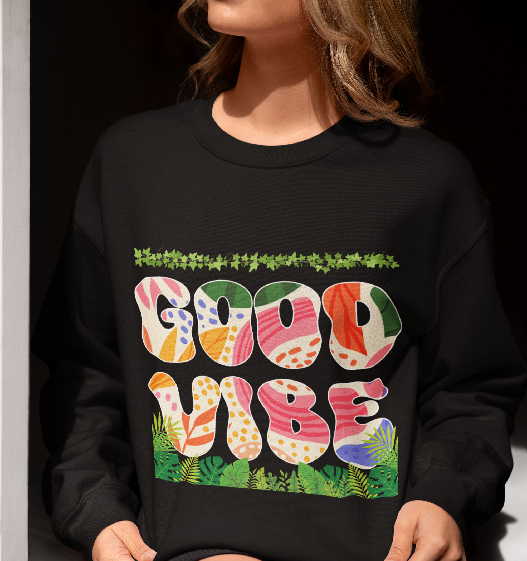 Women’s Good Vibe Oversized Sweatshirt for all-day comfort - Image 2
