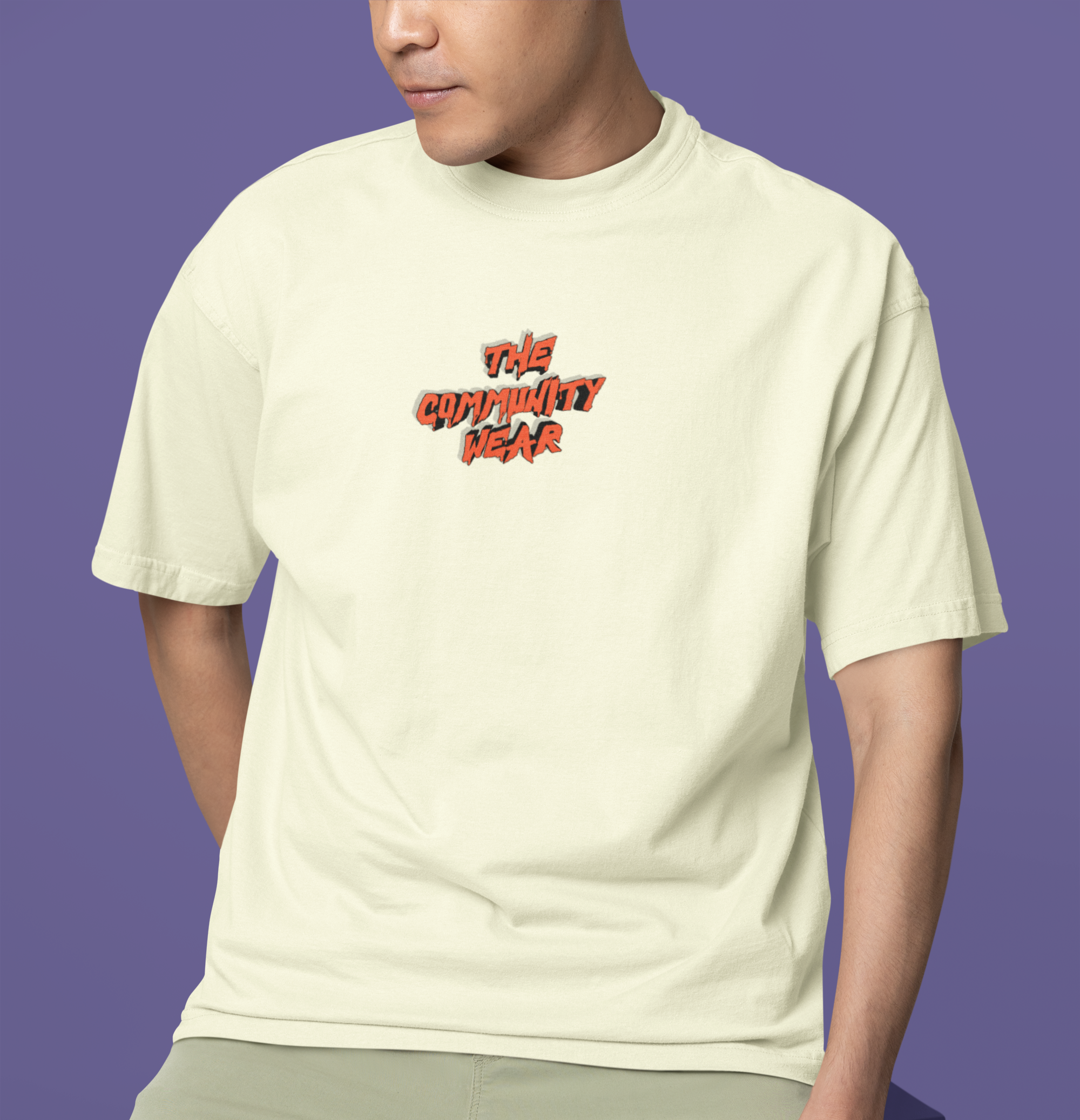 Men's Embroidery Printed TCW TERRY Oversized Tee For all-day comfort - Image 5