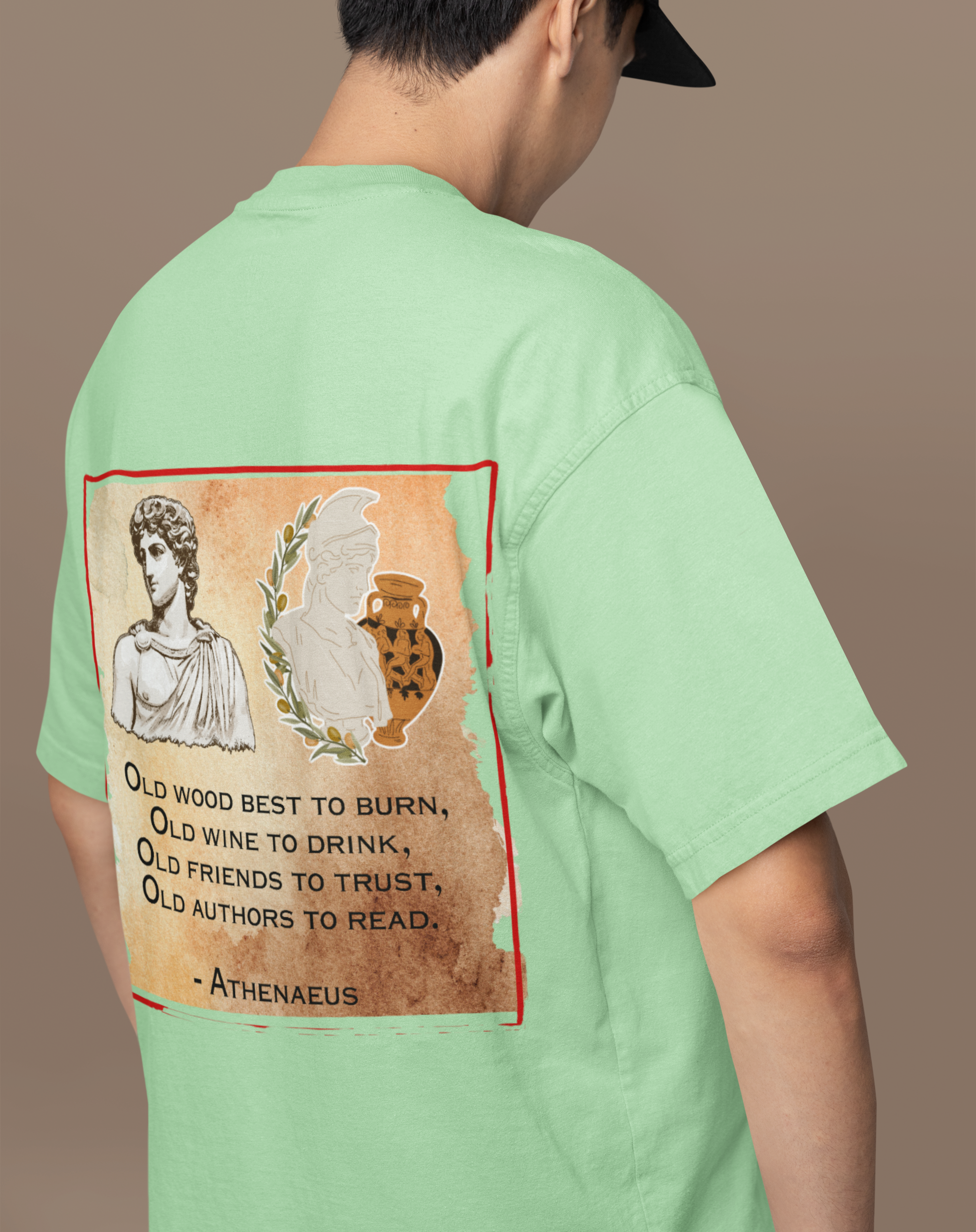 Athenaeus Quotes Back Printed Terry Oversized Tee for all-day comfort - Image 10