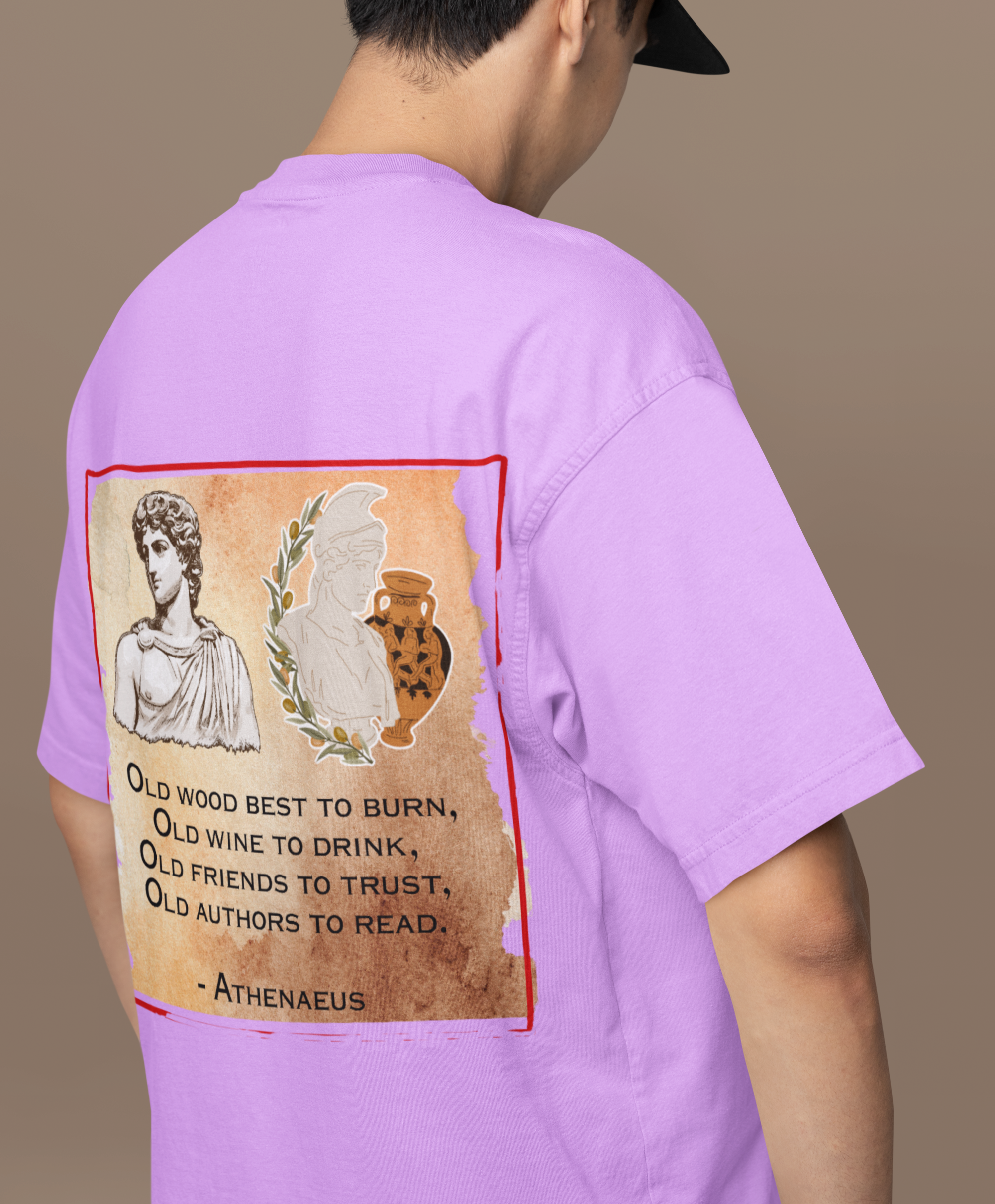 Athenaeus Quotes Back Printed Terry Oversized Tee for all-day comfort - Image 8