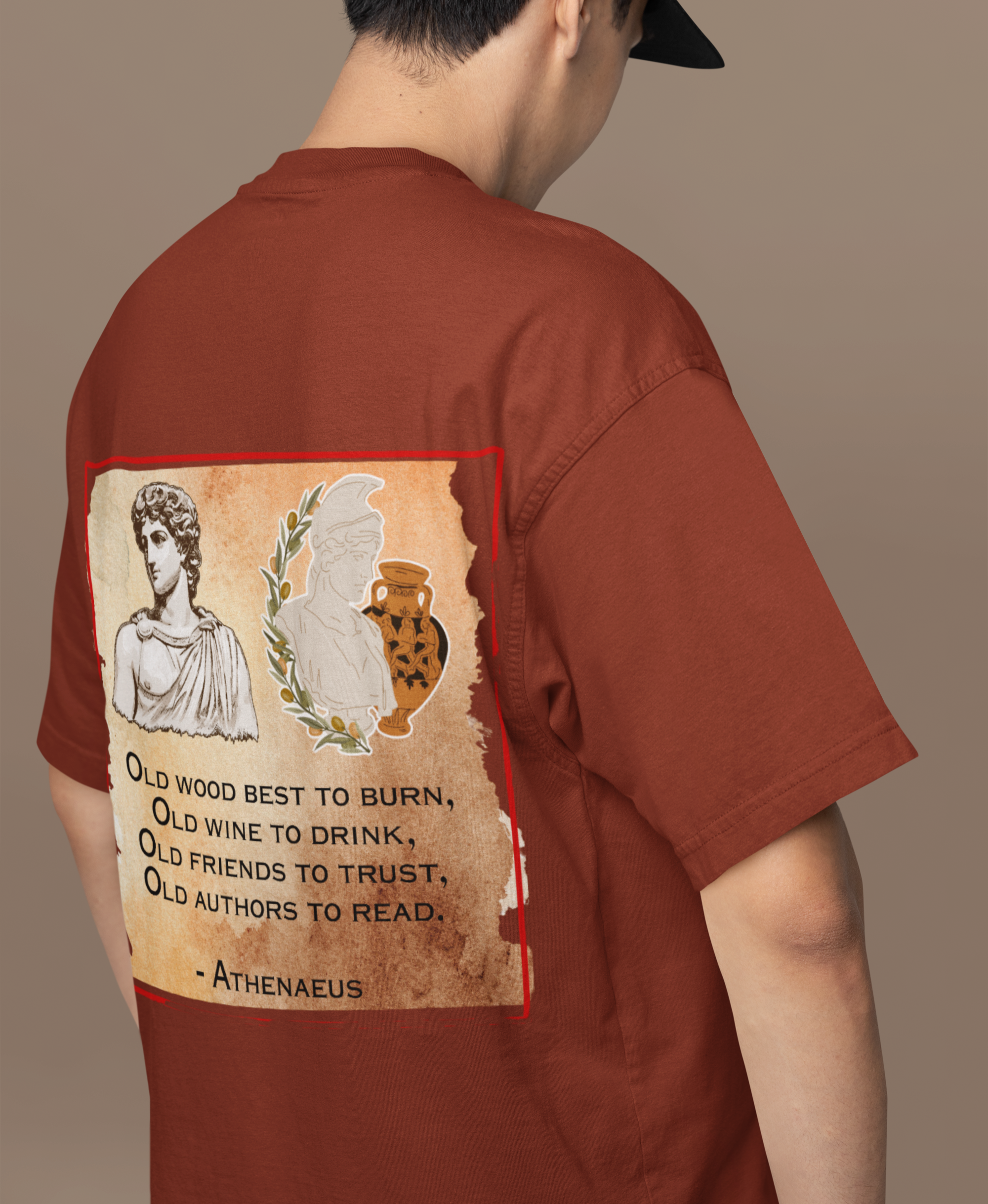 Athenaeus Quotes Back Printed Terry Oversized Tee for all-day comfort - Image 6