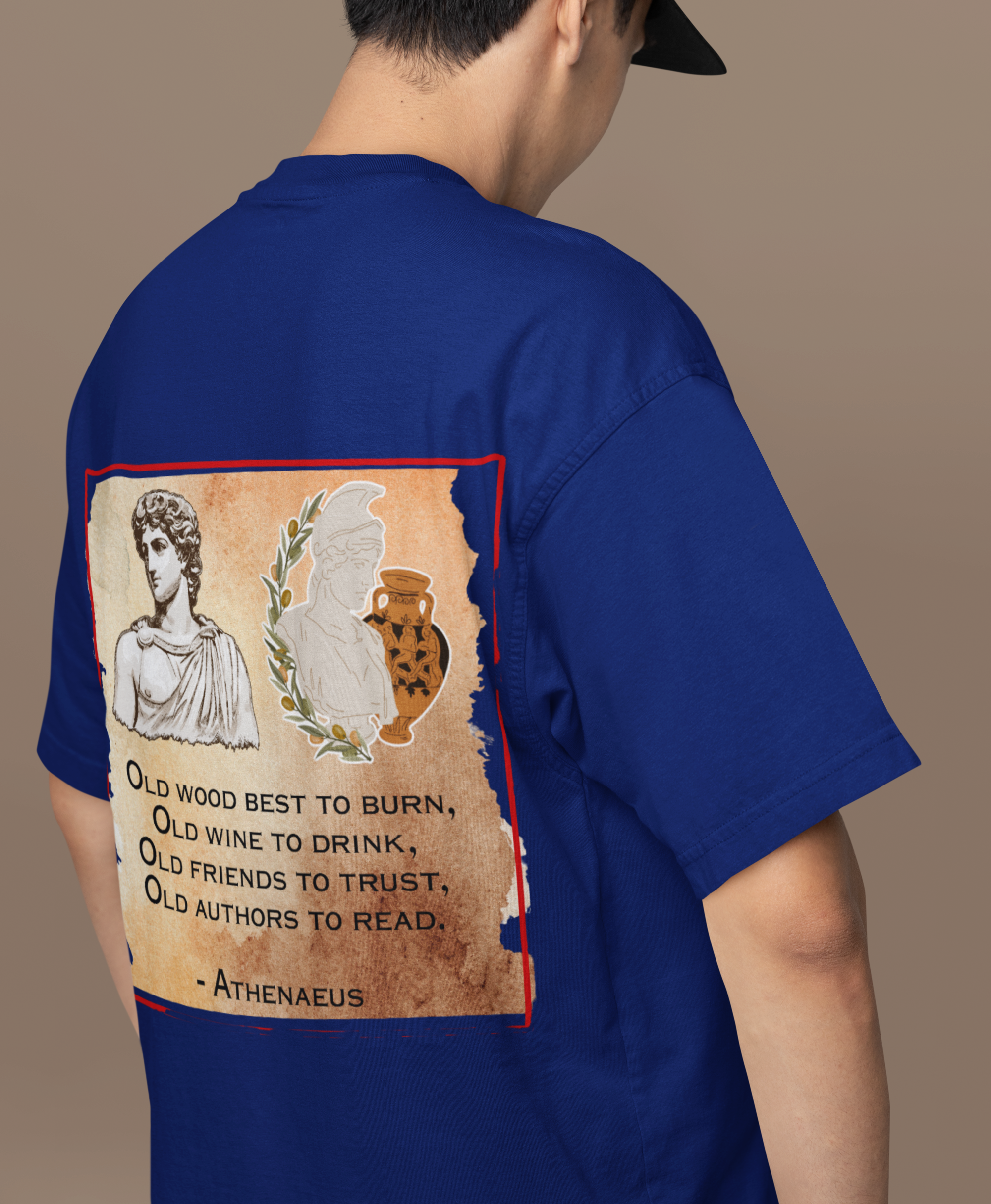 Athenaeus Quotes Back Printed Terry Oversized Tee for all-day comfort - Image 4