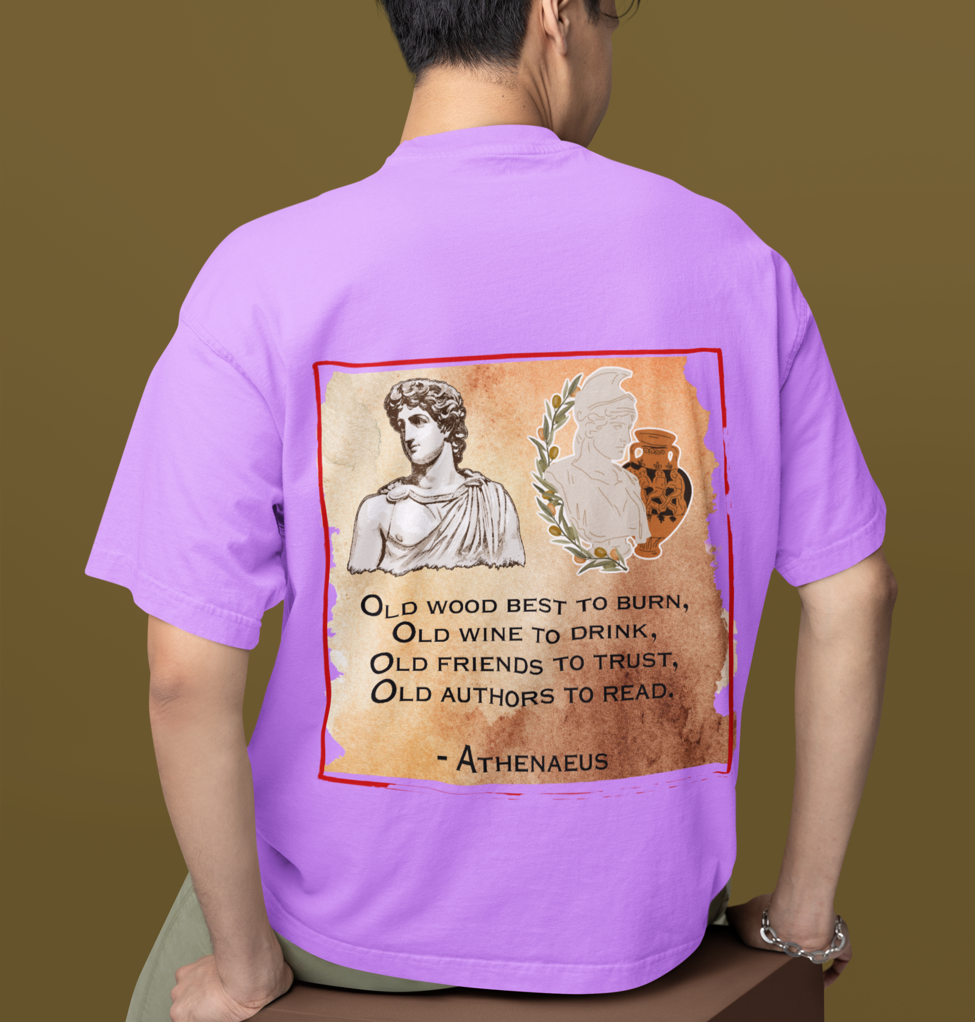 Athenaeus Quotes Back Printed Terry Oversized Tee for all-day comfort - Image 7