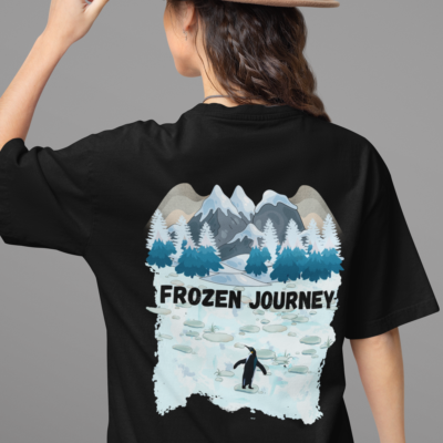 Women's Lone penguin designed Oversized T-Shirt for Summer with all-day comfort