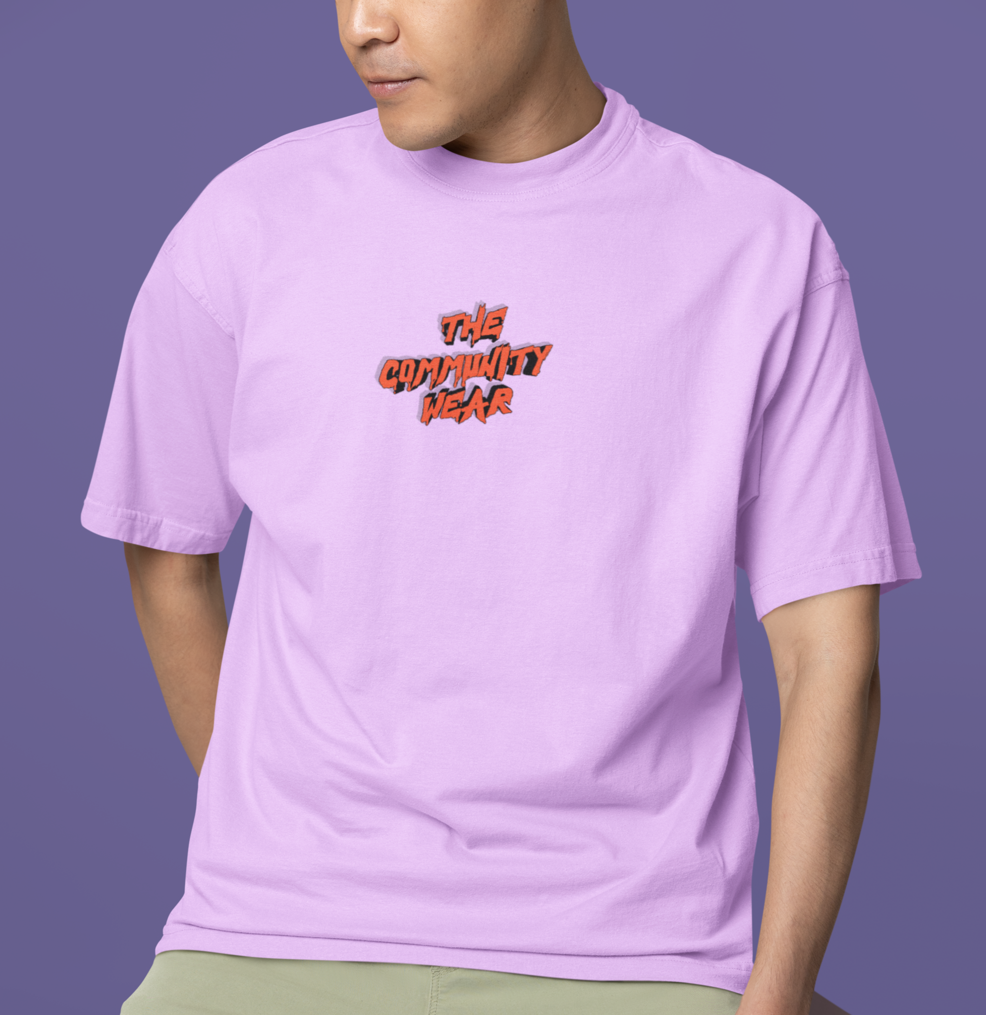 Men's Embroidery Printed TCW TERRY Oversized Tee For all-day comfort