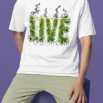 Men's Go Green Designed Oversized Terry T-shirt For All-day Comfort