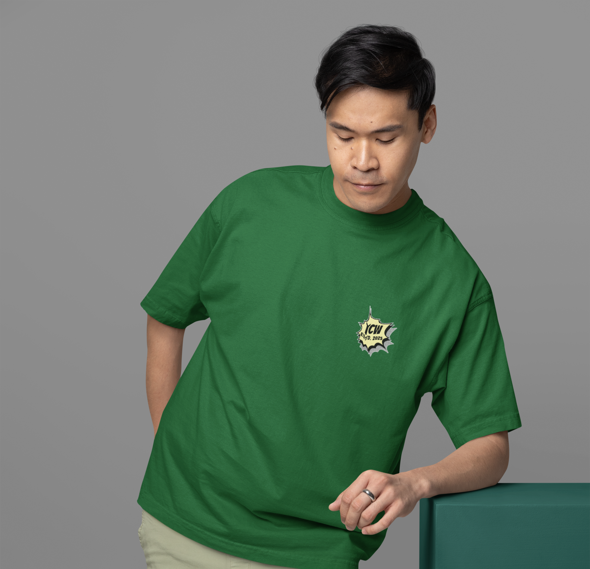 Men's Steve He Dialogue Terry Oversized Tee for all-day comfort - Image 6