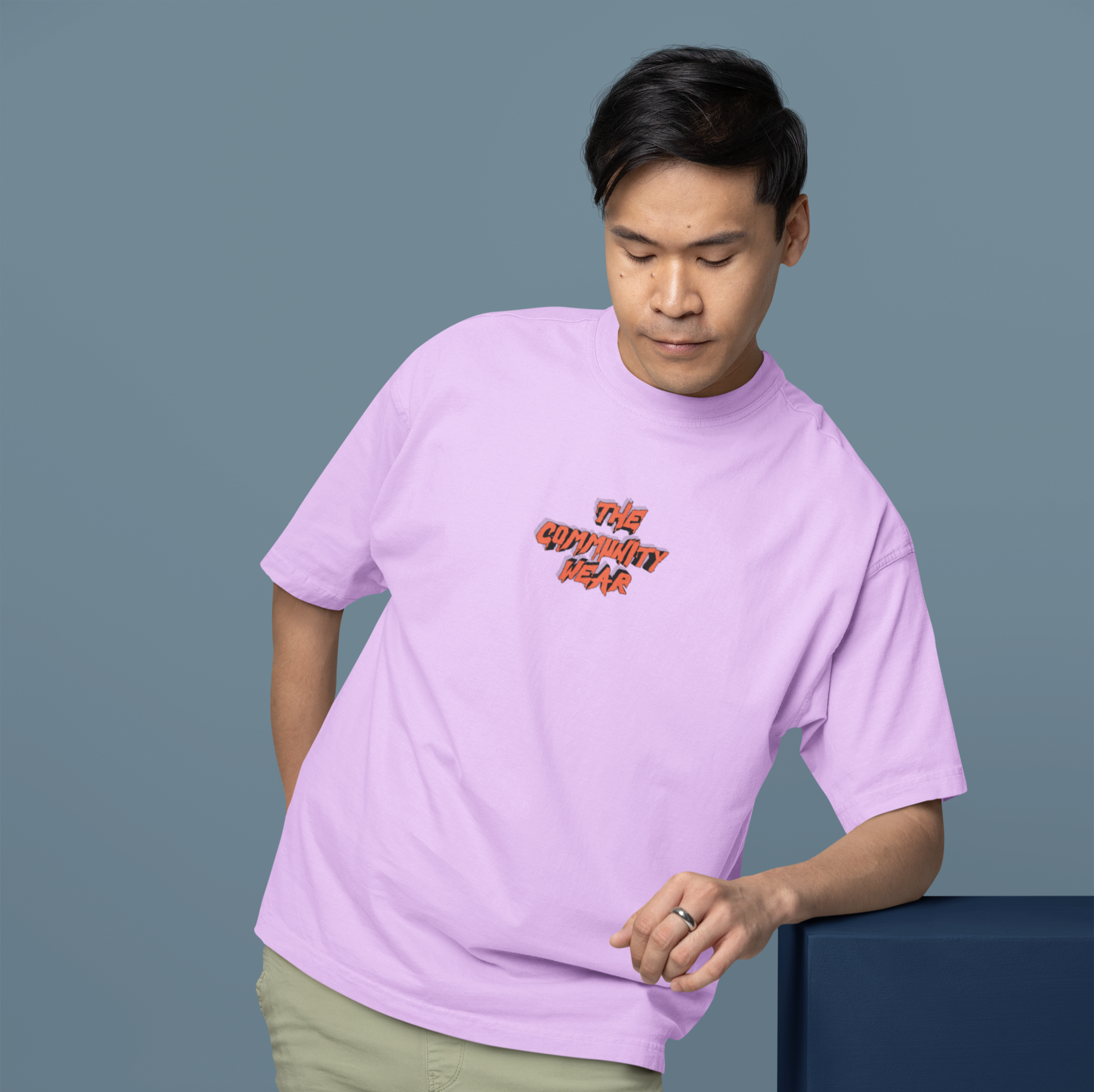 Men's Embroidery Printed TCW TERRY Oversized Tee For all-day comfort - Image 2