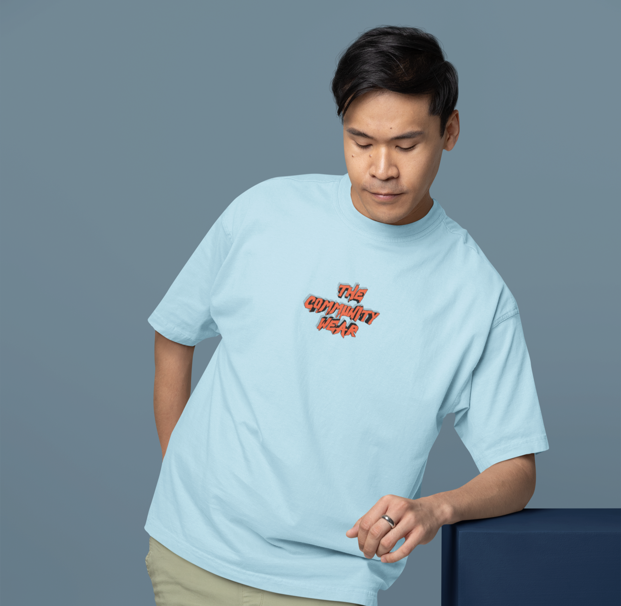 Men's Embroidery Printed TCW TERRY Oversized Tee For all-day comfort - Image 4